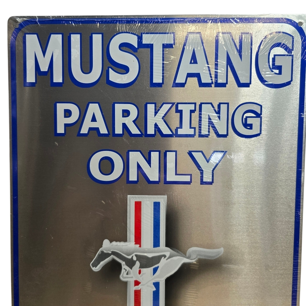 Ford Mustang Parking Only metal sign 11" X 17" PONY LOGO Garage Man Cave Den New - Picture 2 of 6